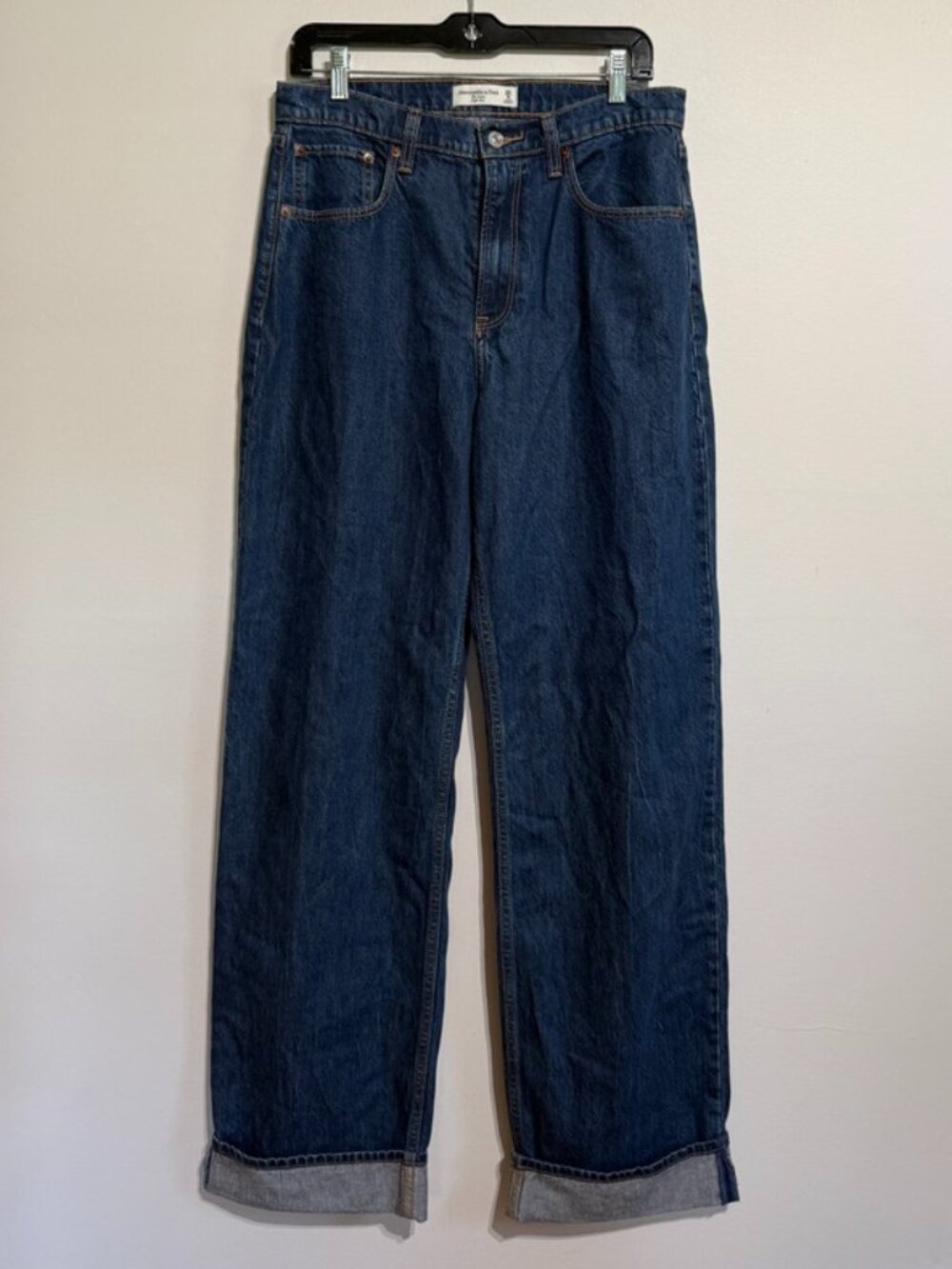 Abercrombie & Fitch The Loose High Rise Cuffed Denim, 8 Long